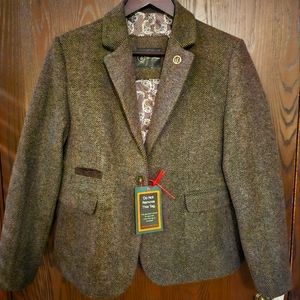 Womans Tweed Herringbone Vintage Blazer
